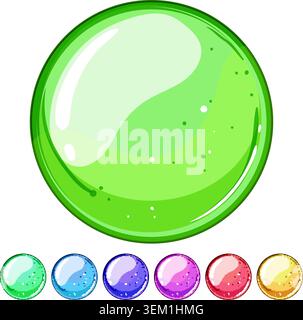 web round game button cartoon vector graphic Stock Vector