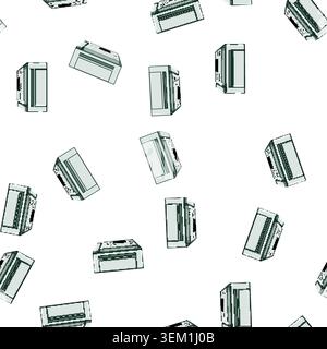 pattern phone fax machine cartoon vector Stock Vector