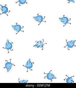 pattern rain water drop character cartoon vector Stock Vector