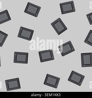 seamless pattern pictogram memory card cartoon vector Stock Vector