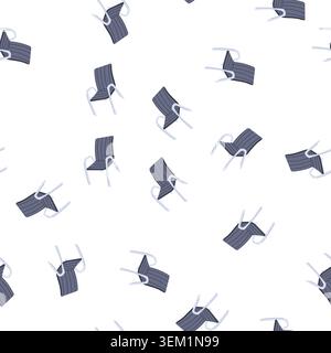 pattern sunbathing deck chair cartoon vector Stock Vector