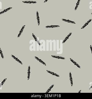 seamless pattern handle military knife cartoon vector Stock Vector