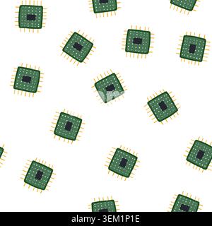 pattern silintegrated microchip cartoon vector Stock Vector