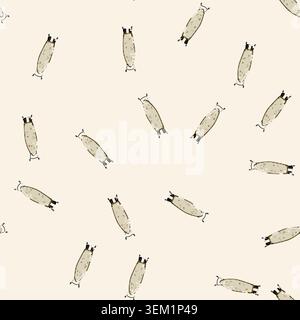 seamless pattern folded ironing board cartoon vector Stock Vector