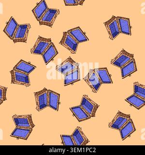 pattern Open empty jewelry casket line art illustration Stock Vector