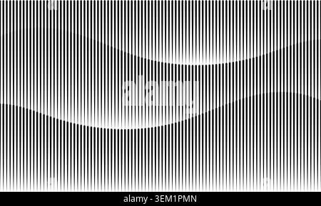 Abstract op art background made from black and white lines. abstract wavy lines background. line art Stock Vector
