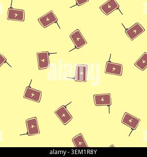 seamless pattern efficient charging mat cartoon vector Stock Vector