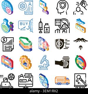 Set of diverse vector icons for business and lifestyle Stock Vector