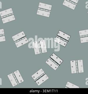 seamless pattern steel door hinge cartoon vector Stock Vector