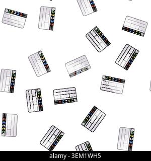 pattern board clapperboard cartoon vector Stock Vector