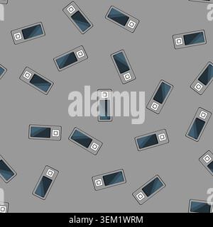 seamless pattern device mp3 player cartoon vector Stock Vector