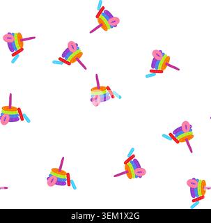 pattern wooden pyramid toy cartoon vector Stock Vector