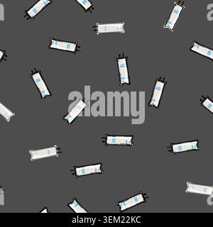 seamless pattern drip iv fluid bag cartoon vector Stock Vector
