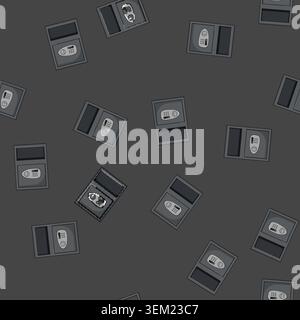 seamless pattern storage safe cartoon vector sign color Stock Vector