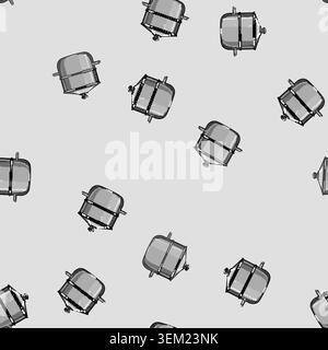 seamless pattern steel double boiler pan cartoon vector Stock Vector