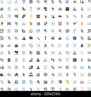 Collection of business icons illustrating various concepts and services Stock Vector