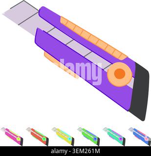 utility cutter knife vector cartoon graphic Stock Vector