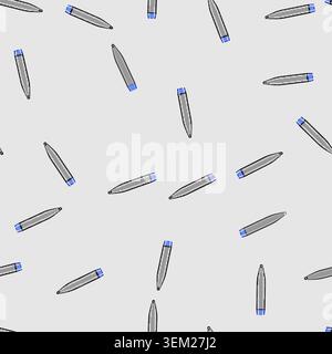 seamless pattern teaching interactive whiteboard pen cartoon vector Stock Vector