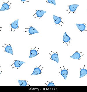 pattern funny water drop character cartoon vector Stock Vector