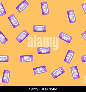 seamless pattern metal safe cartoon vector Stock Vector