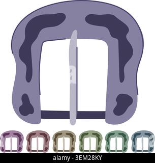 black buckle belt vector cartoon graphic Stock Vector