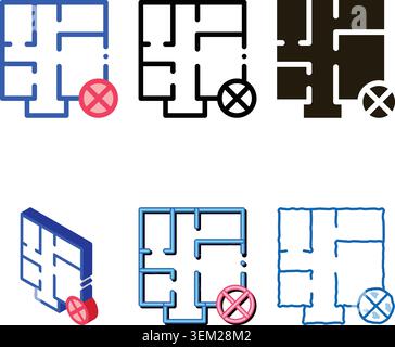 wrong forms plan icon vector outline Stock Vector