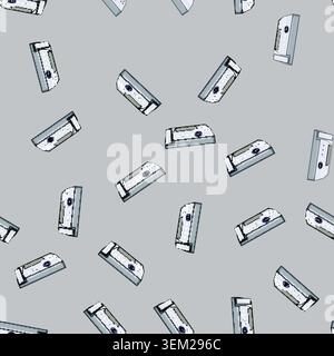 seamless pattern web fax machine cartoon vector Stock Vector