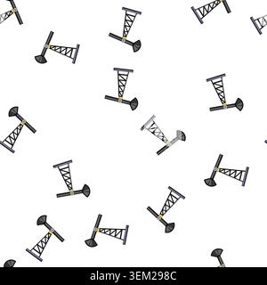pattern platform oil rig cartoon vector Stock Vector