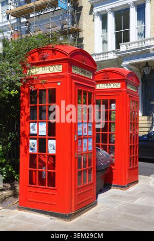 Two red London telephone boxes in Primrose Hill, London, England Stock Photo