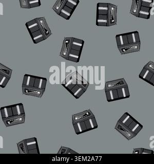 seamless pattern food fryer air cartoon vector Stock Vector