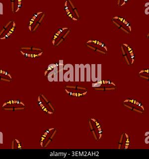 seamless pattern Dog collar with buckle and d ring on white background Stock Vector