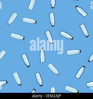 seamless pattern black thermos bottle cartoon vector Stock Vector
