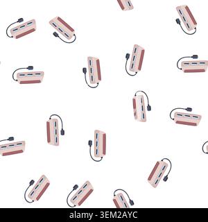 pattern charge usb hub cartoon vector Stock Vector