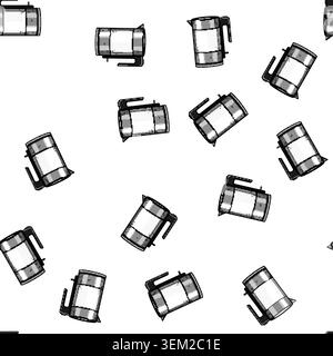 pattern cordless kettle electric cartoon vector Stock Vector