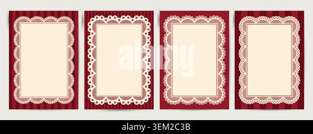 Elegant Luxury Lace Frames. Card or invitation Vector design Stock Vector