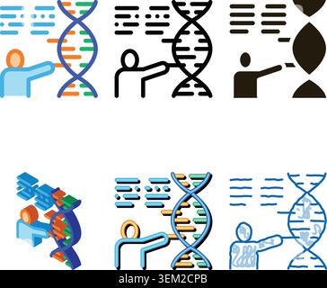 multipack human genetics research biohacking icon vector Stock Vector