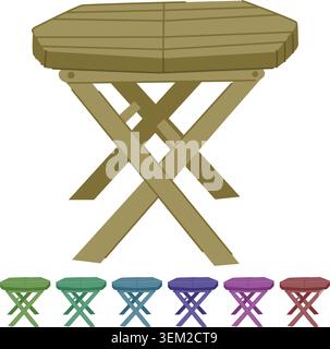 furniture folding table vector cartoon graphic Stock Vector