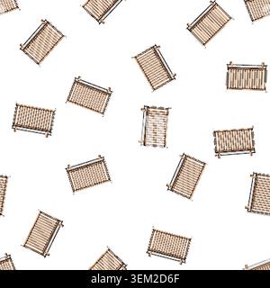 pattern Wooden baby crib railing protecting infant Stock Vector