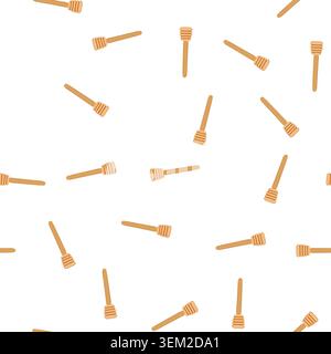 pattern apiary honey dipper stick cartoon vector Stock Vector