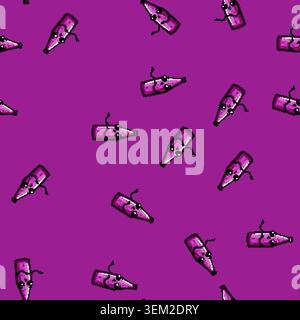 seamless pattern soft soda bottle character cartoon vector Stock Vector