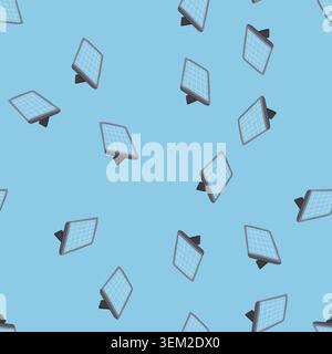 seamless pattern sky solar panel cartoon vector Stock Vector