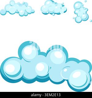 Soap suds creating cleansing and refreshing bubbles Stock Vector