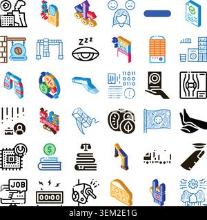 Diverse business and technology conceptual icon collection Stock Vector