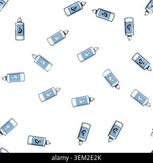 pattern eye contact lens solution cartoon vector Stock Vector
