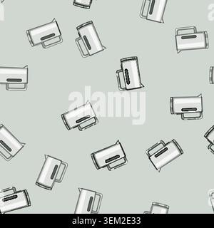 seamless pattern stainless kettle electric cartoon vector Stock Vector
