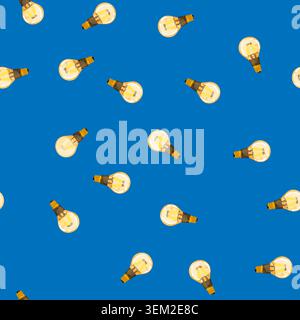 seamless pattern technology smart light bulb cartoon vector Stock Vector