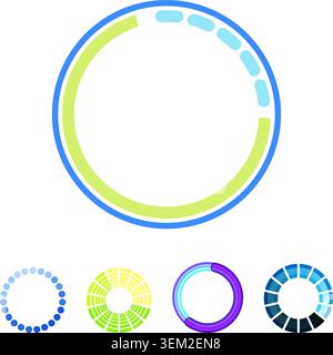 Circular progress bars loading indicators collection Stock Vector