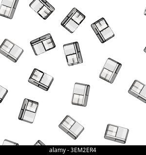 pattern calendar desk organizer cartoon vector Stock Vector