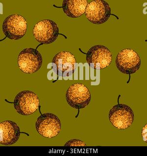 pattern physalis fruit berry sketch hand drawn Stock Vector