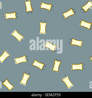 seamless pattern fluid iv drip bag cartoon vector Stock Vector